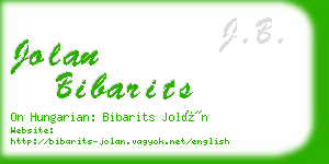 jolan bibarits business card